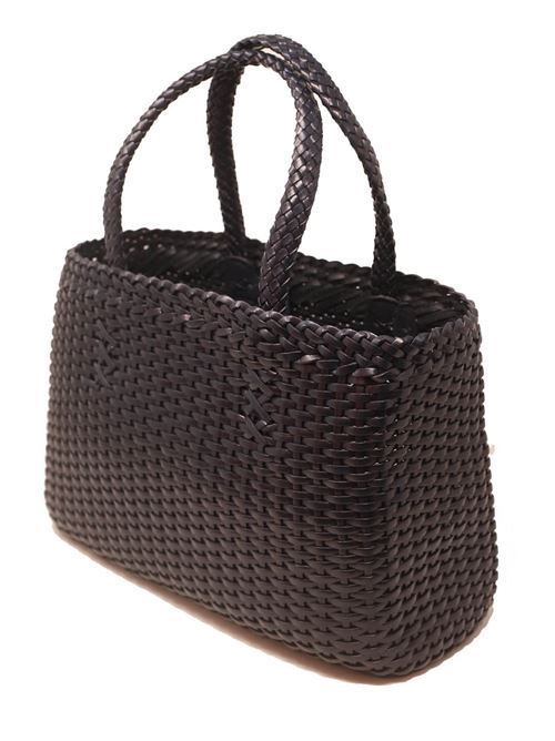 borsa pelle intrecciata blu navy Laboratorio Capri | 034NAVYBLUE